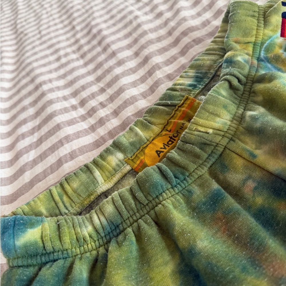 Aviator Nation Green and Yellow Tie-Dye Ninja Hoodie and Sweatpants SET - Picture 15 of 16